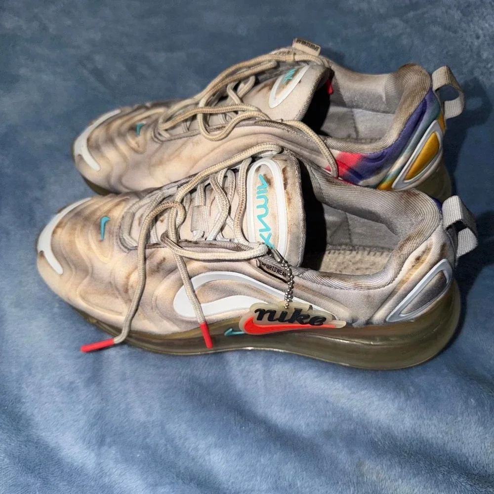 Nike Air Max 720 pride sneakers in multi & gray men size 8 no insoles